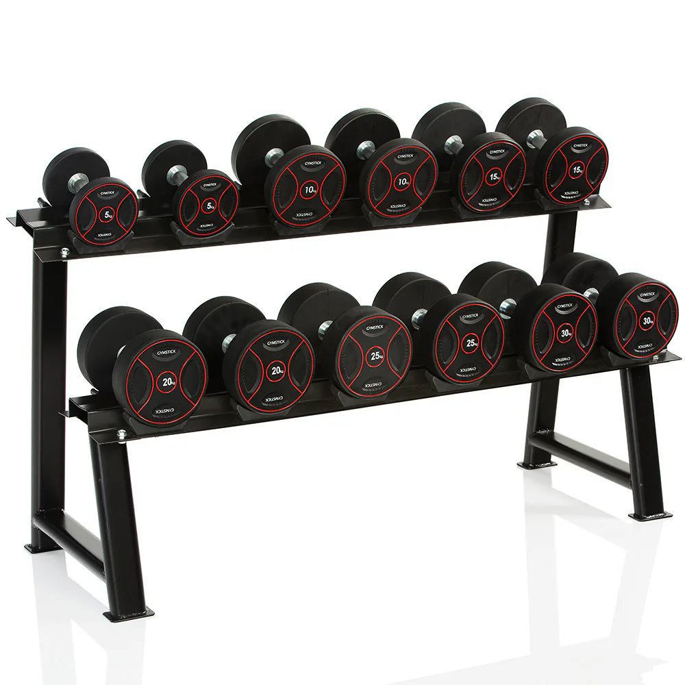 Ställ Gymstick för Pro Rubber Dumbbells